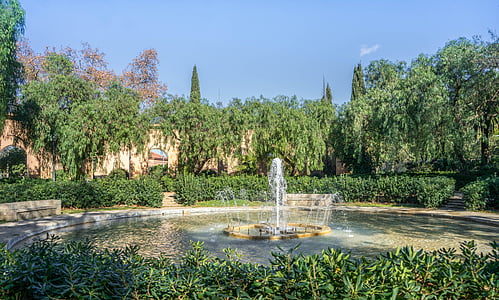 fontána, Park, Príroda, Architektúra, Vonkajší, Barcelona, Španielsko