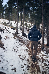 im freien, Foto, menschlichen, Wald, Winter, Landschaft, Berg