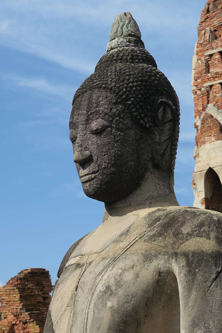 Ayutthaya, Thajsko, Buddha, Zřícenina