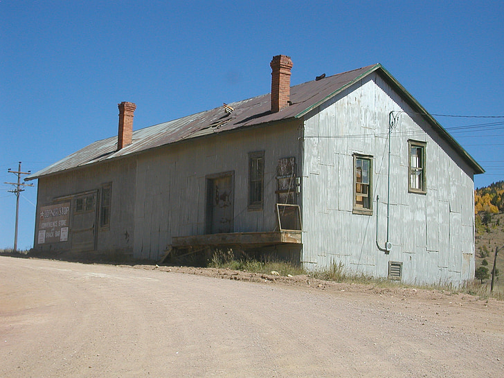 edificio minero, antiguo edificio de minería oeste, Colorado, Minería, antiguo, occidental, edificio