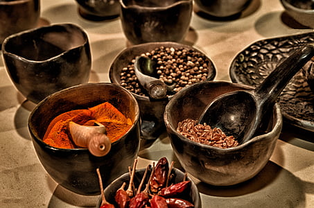 Spice, Chiles, paprika, chili, pulber, pipar, tera