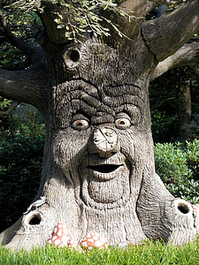 efteling, enchanted forest, theme, tree, face, character