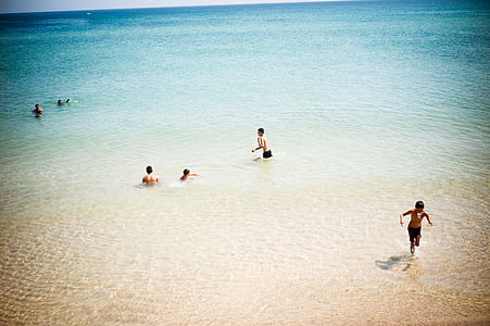 Plaża, światło dzienne, zabawa, Wyspa, dzieci, aktywny wypoczynek, Ocean