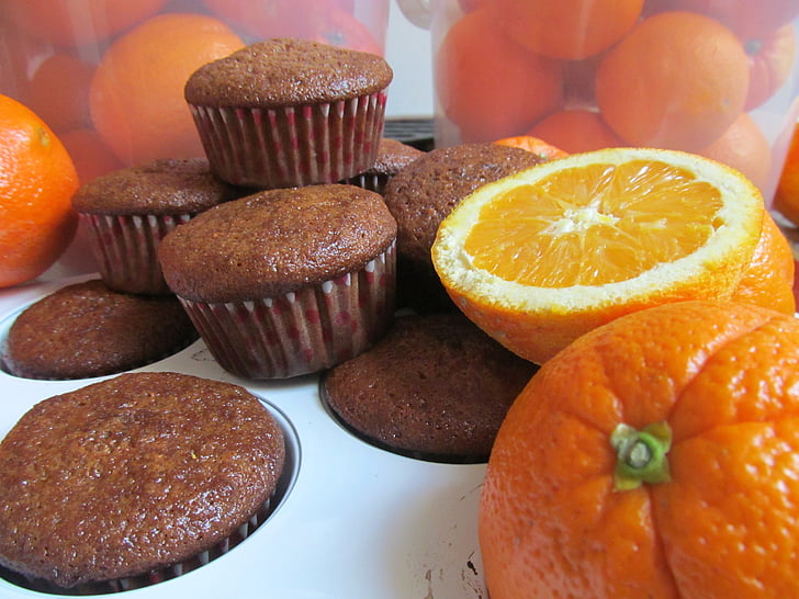muffin, cookie, cake, orange cake, orange, dessert