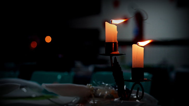 bougie, dîner, allumer des bougies, célébration, lumière de chandelles, romantique