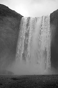 瀑布, 冰岛, 巨大, 斯科加瀑布, 令人印象深刻