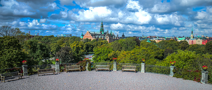 Skansen, Švedska, Skandinavija, Stockholm, dvorac, arhitektura, linija horizonta