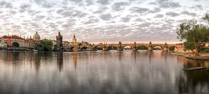 Praha, Panorama, Tšekin tasavalta, näkymä, Moldova, Kaarlensilta, River