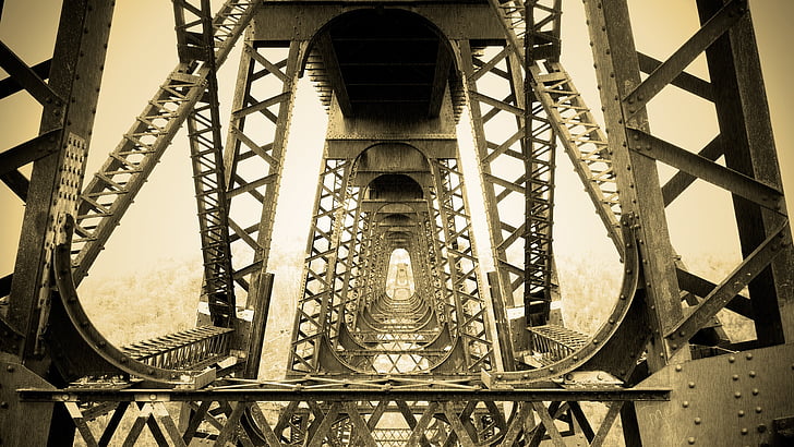 puente, metal, estructura, hierro, viga, apoyo, Kinzua