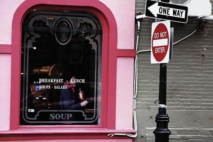 restaurant, pink, window, breakfast, lunch, soups, street