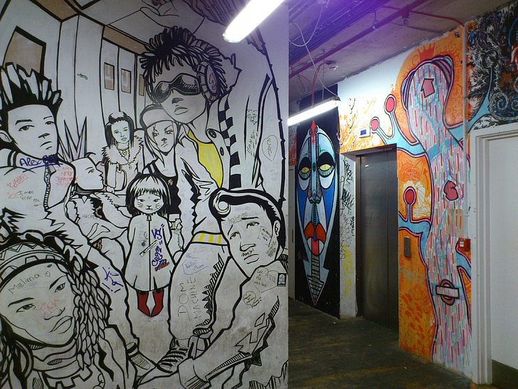 Londýn, graffiti, pouliční umění, Camden, Nástěnná malba, umění, barevné