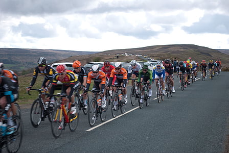 Tour, Radfahren, Fahrrad, Rennen, Radrennfahrer, Haufen, Tour de Yorkshire 2015