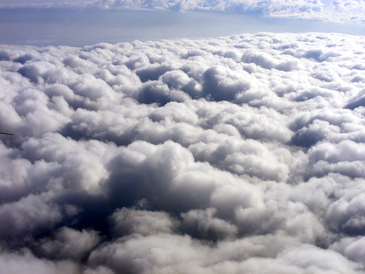 Cloud, Sky, hvid, fly, dag, af haze