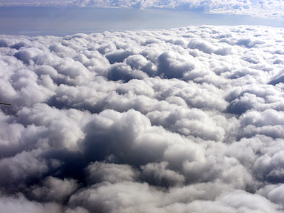 wolk, hemel, wit, vliegtuig, dag, de nevel