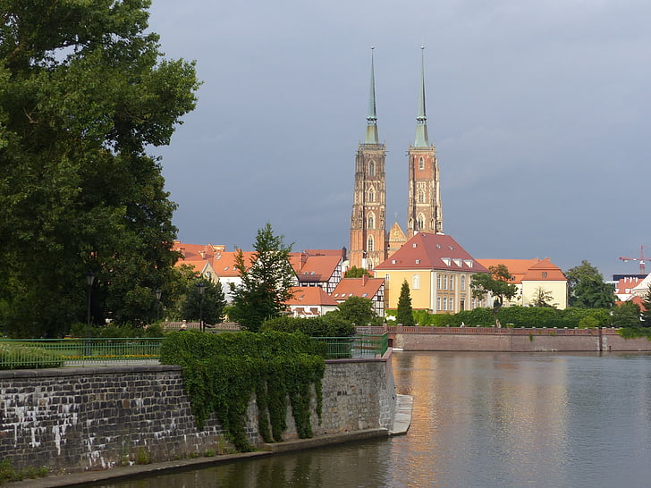 Wroclaw, Breslau, kerk, stad, Polen, Westerse, rivier de oder