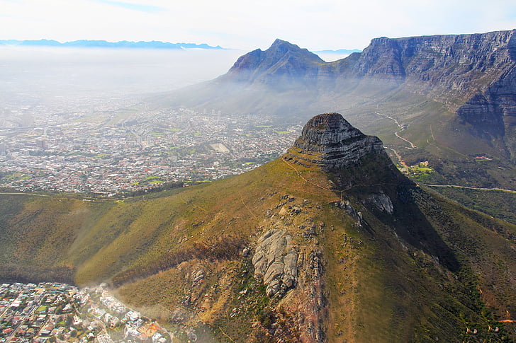 Hubschrauber, Fahrt, Flug, spannende, Abenteuer, Blick auf die Stadt, Tafelberg