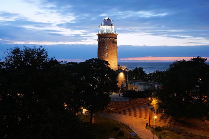 Farul, Kołobrzeg, Marea Baltică, mare, Turnul, Kolobrzeg, Polonia