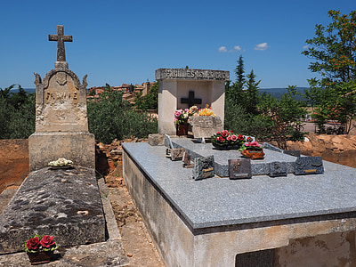 familien grav, kirkegård, Graves, gravsten, gamle kirkegård, Roussillon, grav
