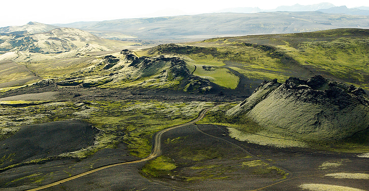 IJsland, vulkaan laki, schuimen, Start-en landingsbaan van lava, Ash, berg, natuur