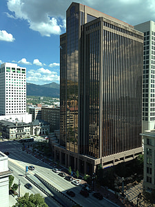 mesto, budova, Downtown, vysoký, mrakodrap, Utah, Salt lake city