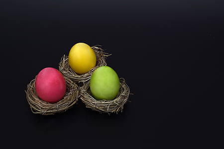 Paskalya yuva, iç içe, Paskalya yumurtaları, renkli, Paskalya, Dekorasyon, Mutlu Paskalya