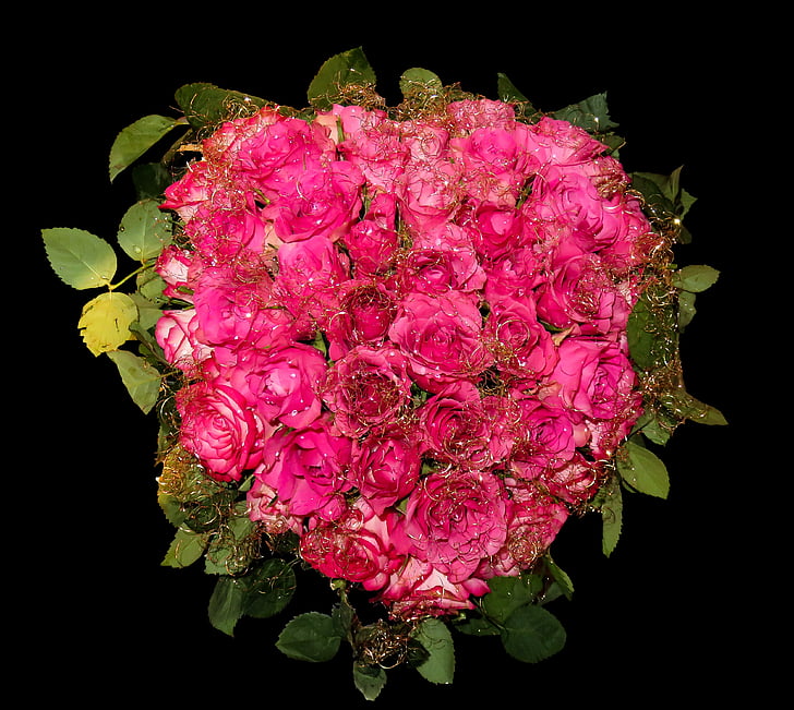 blomster, buket, roser, blomsterarter arrangement, gave, Luk, Valentinsdag