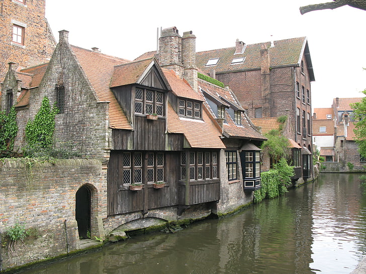Brugge, Bélgica, canal, Rio, arquitetura, Países Baixos, culturas