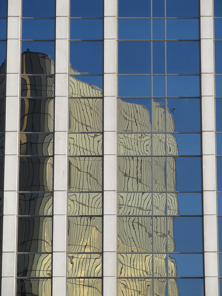 Windows, réflexion, Dallas, bâtiments, Centre ville, immeubles de bureaux, façade en verre