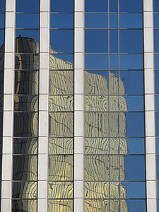 Windows, reflexie, Dallas, budovy, Downtown, kancelárske budovy, sklenená fasáda