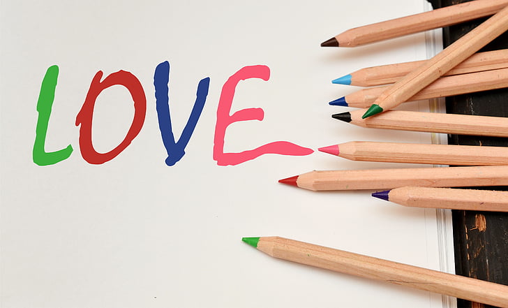l'amor, d'escriure, romanticisme, carta, romàntic, llapis, fusta - material