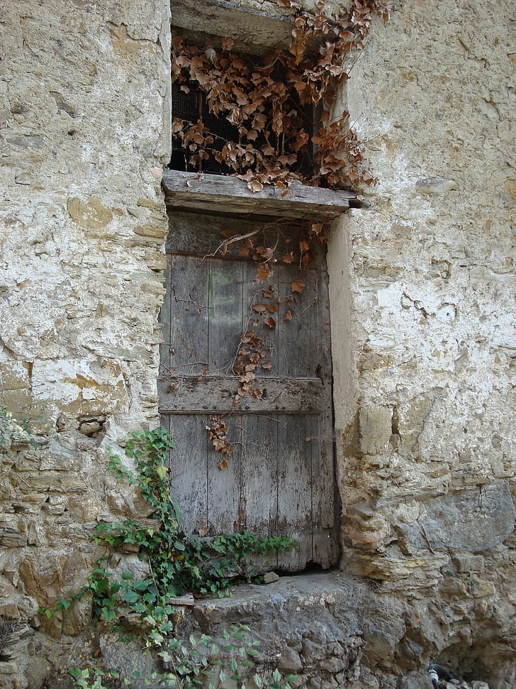 døråbning, døren, arkitektur, træ, gamle, rustik