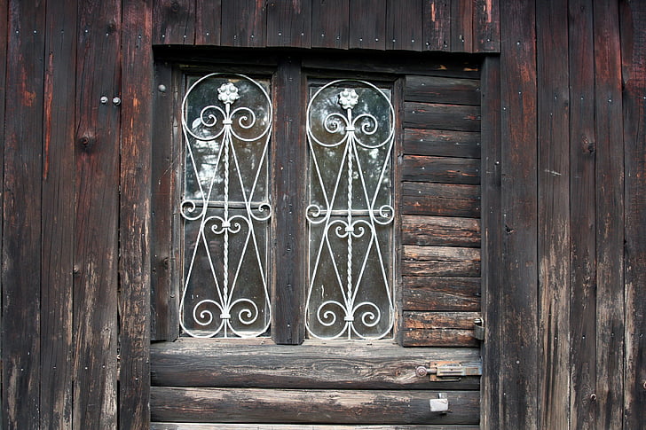 porta, vell, fusta vella, entrada, antigues cases, regió d'Alsàcia, França
