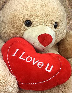 Miluju tě, Láska, jste, srdce, červená, medvěd, Medvídek