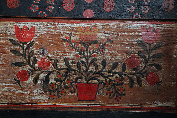 sárközi, kotak, Desain, bunga, kotak kayu, rakyat, Seni Rakyat