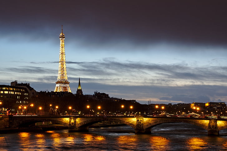 Paris, França, Torre Eiffel, arquitetura, ponte, edifício, cidade