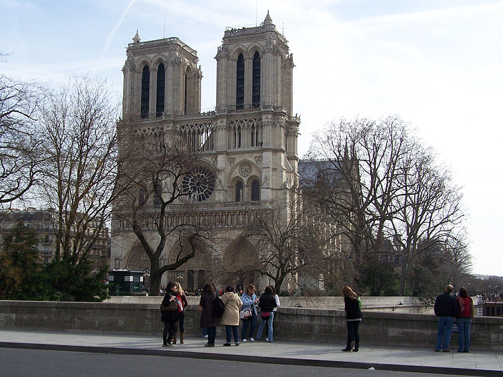 катедрала, архитектура, Нотр-Дам, Франция, Париж, забележителност, пътуване