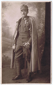 CDV, кабинет снимка, войник, Първата световна война, 1914 г., Първата световна война, Втората световна война
