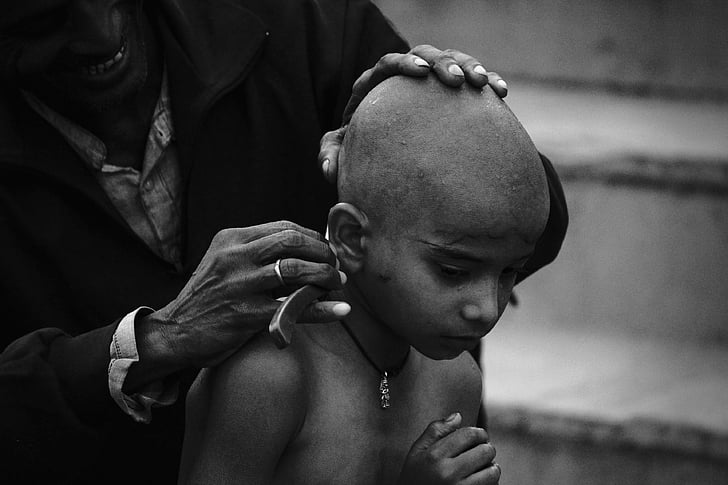 το παιδί, ξυρισμένο, θρησκεία, παράδοση, ο Βουδισμός, παραδοσιακό