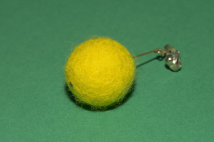earring, the ball, green, details, clarity, yellow, sharpness