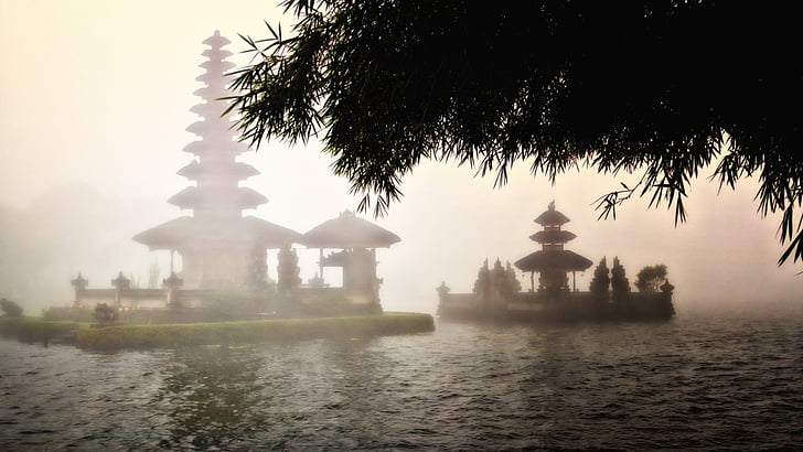Балі, подорожі, Храм, туман, озеро, свято
