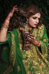 米哈迪设计, 指甲, 新娘, 设计, 印度, 米哈迪, 纹身