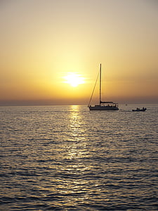 Sunset, Sea, Boot, abendstimmung, Horvaatia, Holiday