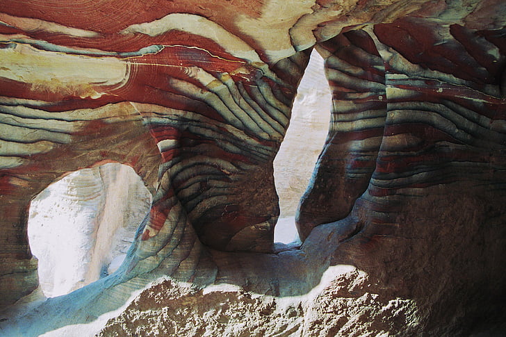 de la cueva, Salón, estructura, piedra de la arena, farbschattierungn, Petra, el rojo