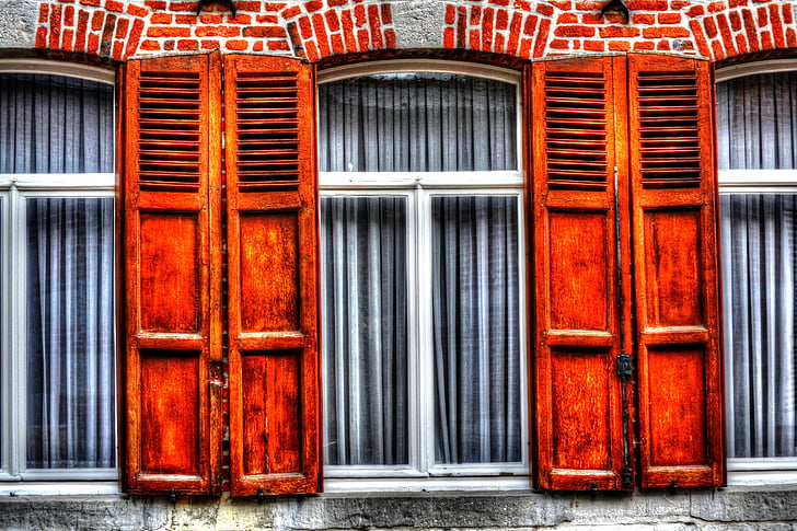 persianas, janela, Rue du feyt