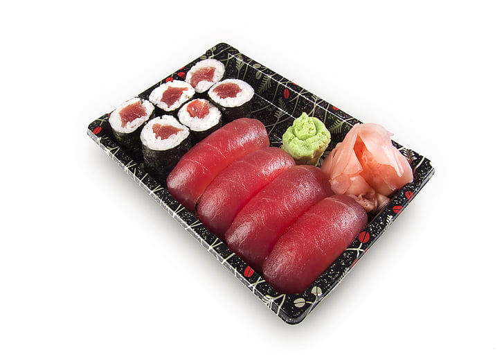 Sushi, instellen, nigiri, Maki, vis, RAW, zalm