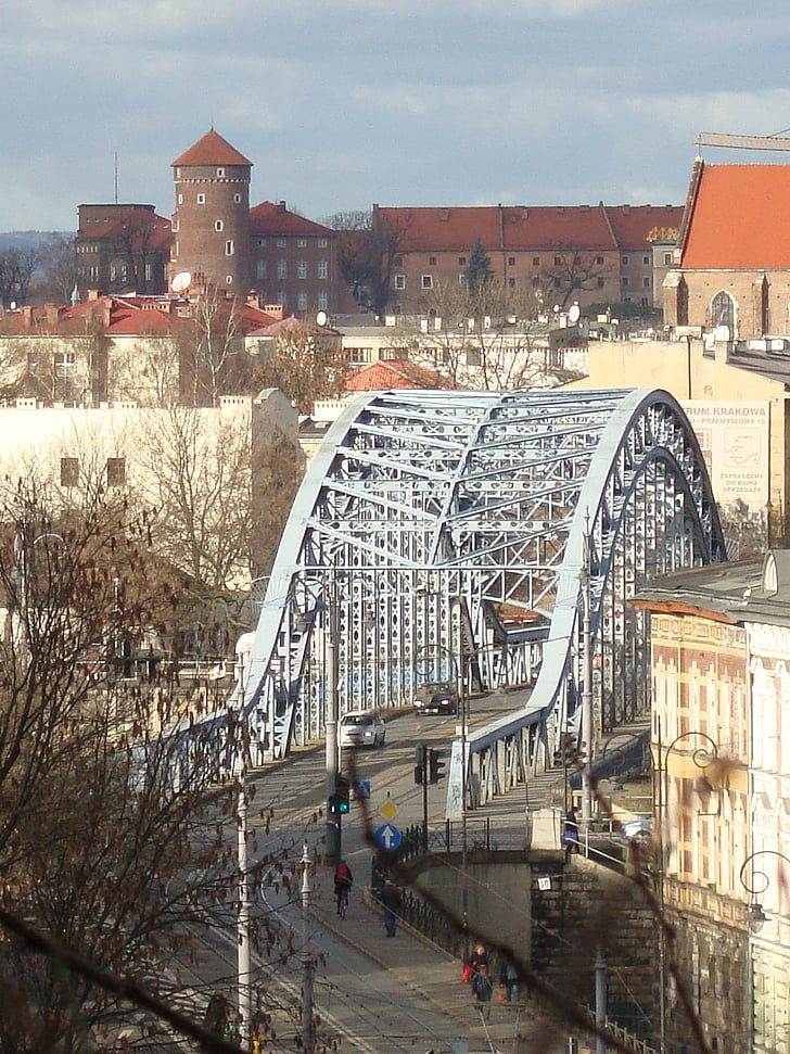 Krakova, Puola, Bridge, arkkitehtuuri, muistomerkki, näkymä