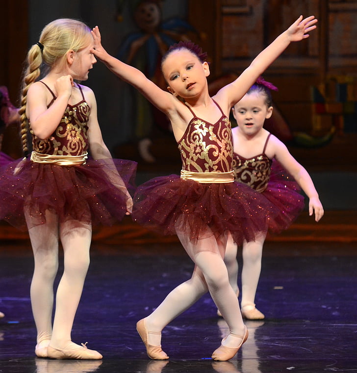 Ballet, kinderen, dans, Tutu, prestaties, op het podium, dansers