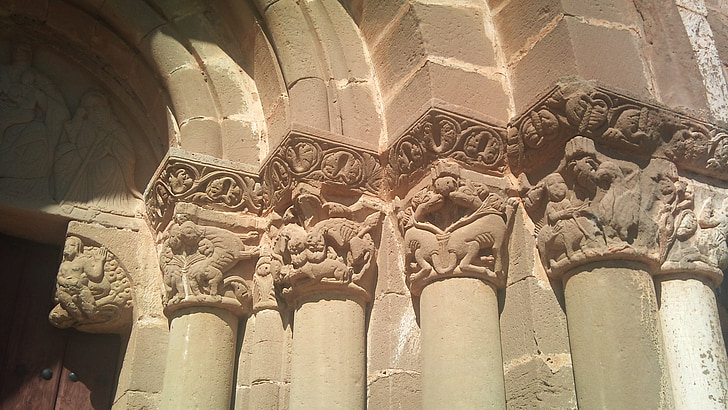 Aragonés, románské, kostel, Capitel, riglos, Španělsko