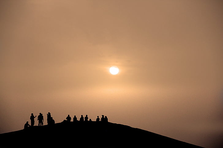 posta de sol, desert de, contrasten, sorra, paisatge, Sàhara, il·luminació