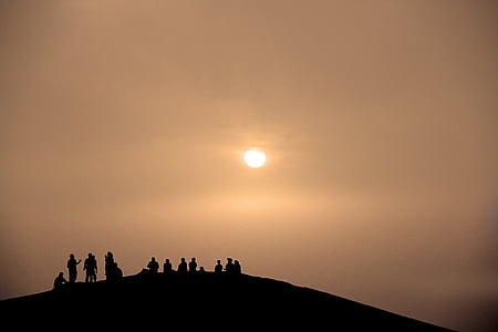 coucher de soleil, désert, contraste, sable, paysage, Sahara, éclairage
